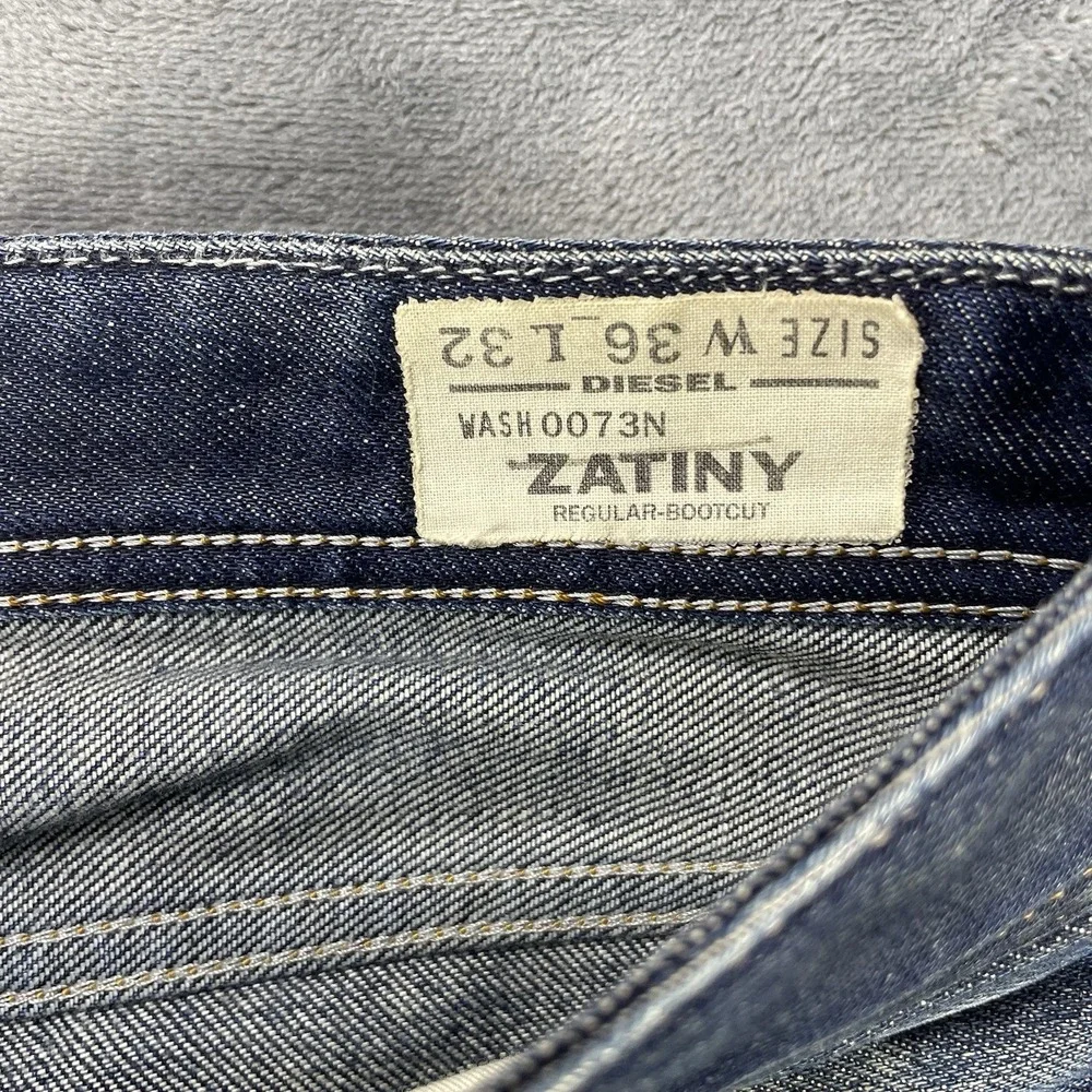 Diesel Zatiny Jeans Selvage Bootcut Mens Size 36x32 Fits 38x31 Blue Wash 0073N